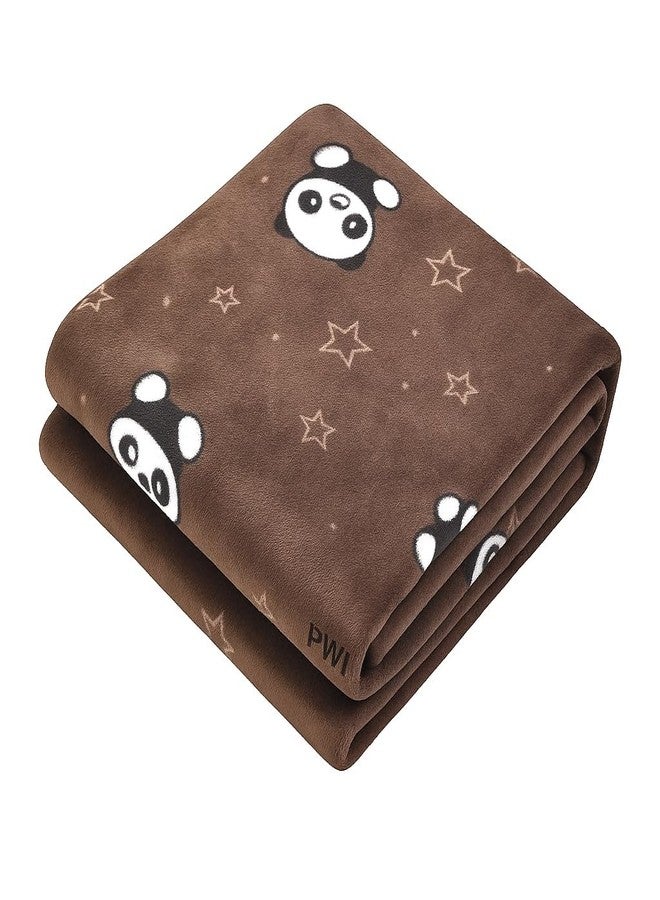 PWI Supersoft Baby Blanket Wrapper for Newborn | 30x40 inches | Lightweight AC Blanket for 0-2 Years | Ultra Soft & Skin-Friendly | Pack of 1-D Brown - Image 1