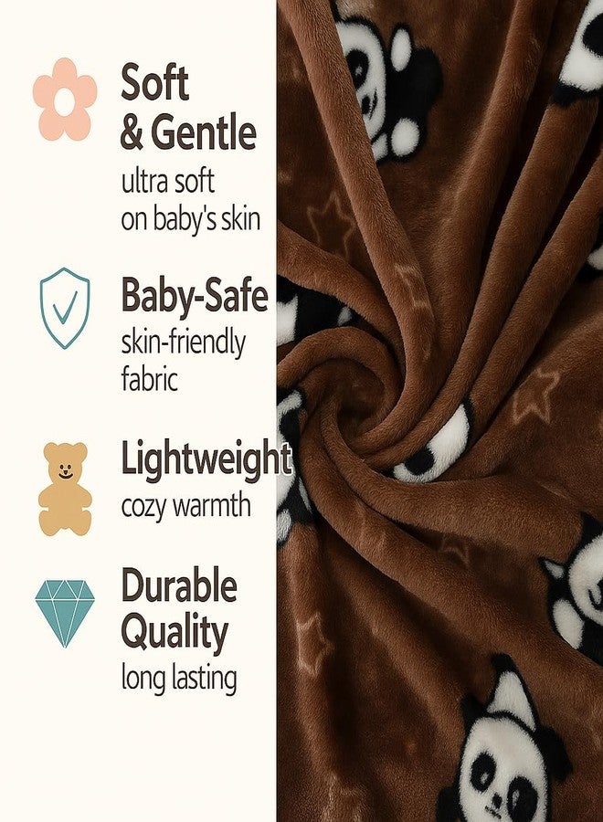 PWI Supersoft Baby Blanket Wrapper for Newborn | 30x40 inches | Lightweight AC Blanket for 0-2 Years | Ultra Soft & Skin-Friendly | Pack of 1-D Brown - Image 4