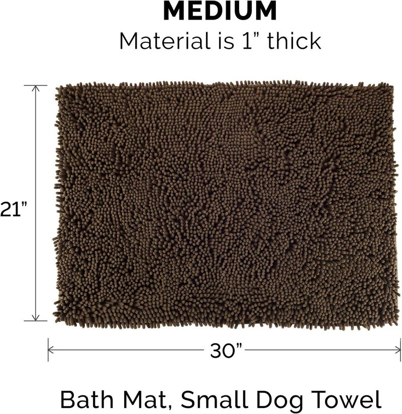 Furhaven 30" x 21" Highly Absorbent Dog Door Mat for Muddy Paws, 100% Washable, Perfect for Entryway, Kitchen, & Bathroom Use - Chenille Shammy Rug - Mud (Brown), Medium - Image 2
