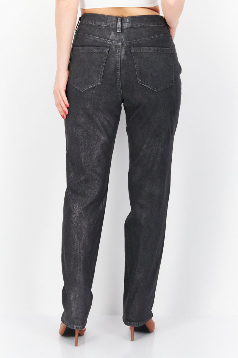 Gloria Vanderbilt Women Regular Fit Metallic Skinny Pants, Black - Image 4