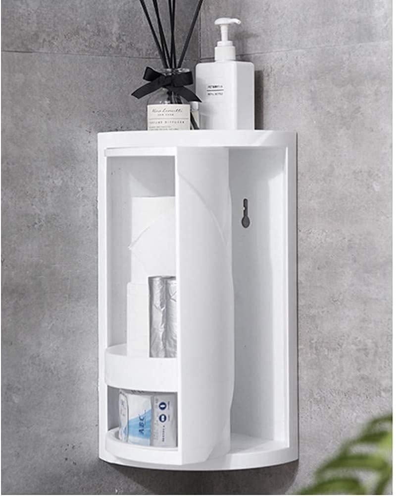 Olpad Bathroom 360 Rotating 3 Tier Storage Corner RackTriangle Shelf DustProof Waterproof Corner Rack for Cabinet Bedroom Kitchen Bathroom Bathtub Toilet Table Medium - Image 4