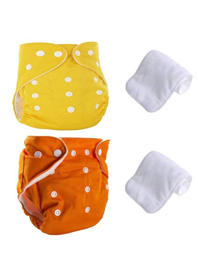 DOMENICO Washable Baby Diaper Premium Cloth Diaper Reusable Diaper Washable Diaper Adjustable Size Waterproof Pocket Cloth Diaper Nappie(2 Diaper4 Insert)(Assorted Color)  - Image 4