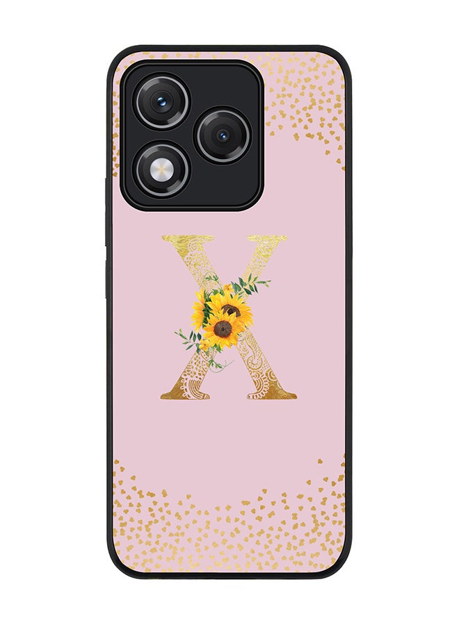 Stylizedd For Honor 400 Lite Case,Slim fit Camera Protection, Shockproof Thin Phone cover  - Custom Floral Monogram - X  (Pink )
