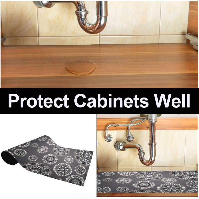 AiBOB Waterproof Under Sink Mat, Absorbent Quick Dry Sink Liners Protect Cabinets, Durable Shelf Liners, Slip Resistant and Non-Adhesive, 24X36, Multi - Image 4