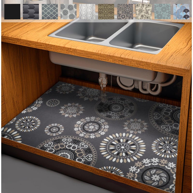 AiBOB Waterproof Under Sink Mat, Absorbent Quick Dry Sink Liners Protect Cabinets, Durable Shelf Liners, Slip Resistant and Non-Adhesive, 24X36, Multi - Image 1