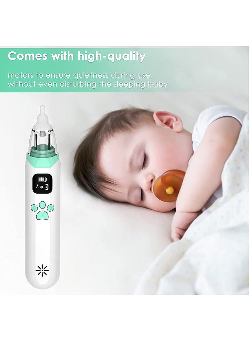 Generic Automatic Baby Nasal Aspirator Nasal Vacuum Cleaner For Infant Safety Electric Silent Cleaner - White/Green  - Image 4