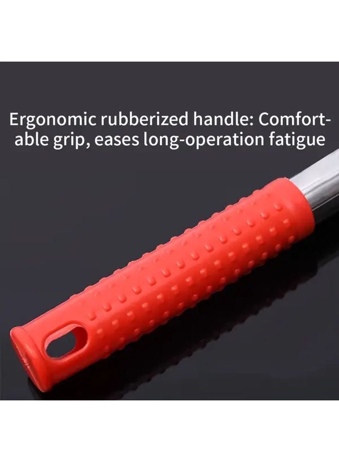 قطعتان ١٤٫٩٦ بوصة مكشطة فولاذية مقاومة للصدأ بمقبض أحمر غير قابل للانزلاق - Image 5