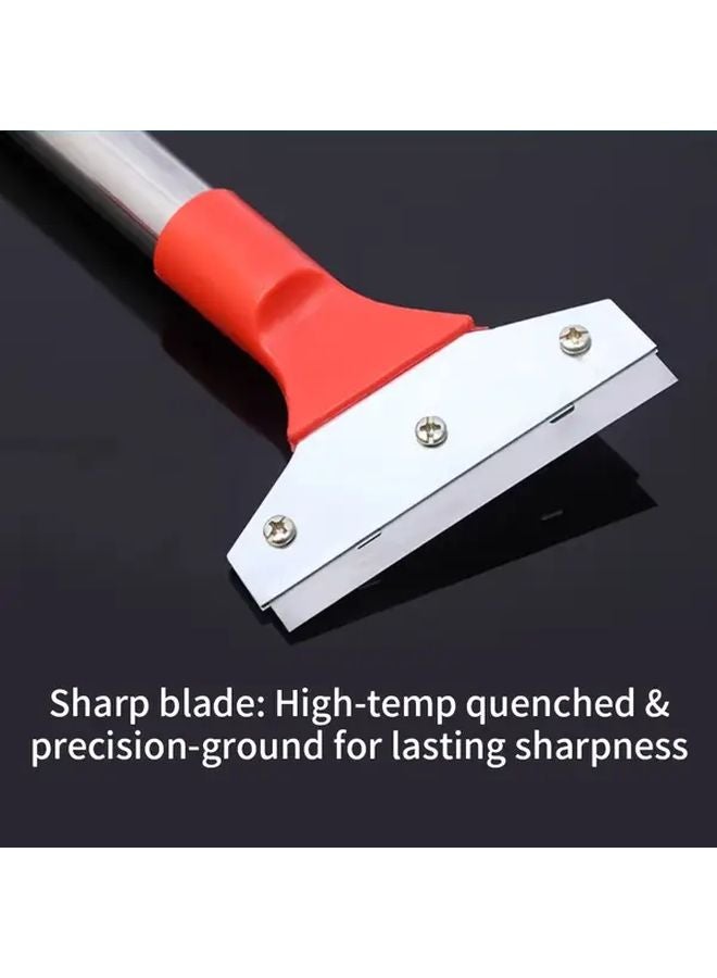 قطعتان ١٤٫٩٦ بوصة مكشطة فولاذية مقاومة للصدأ بمقبض أحمر غير قابل للانزلاق - Image 4