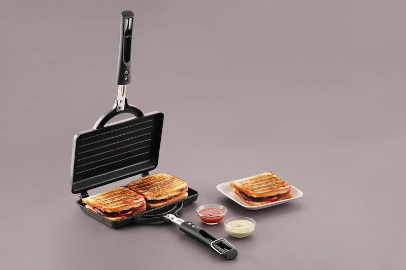 Tosaa Non-stick Heavy Thickness Twin Super Jumbo Grill Sandwich Toaster | Jumbo/Big Breads Non-Electric Sandwich Maker | Cool Touch Handles | Gas Stove Compatible - Image 1