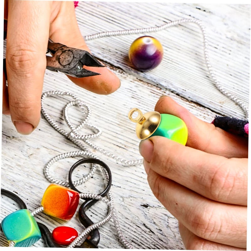 Jojofuny DIY 3 Pcs Eye Pins Connecting Bail Caps for Jewelry Making Ball Pendant Beading Supplies - Image 3
