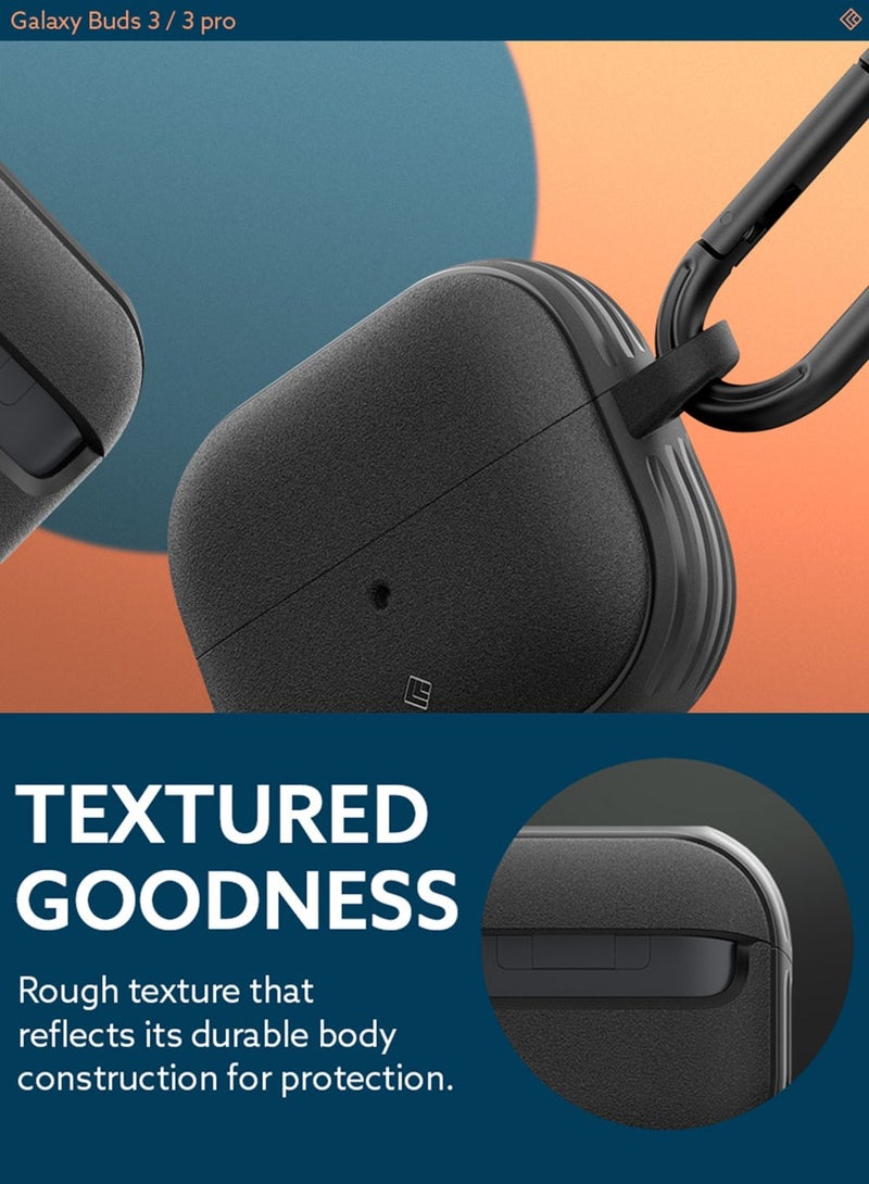 Caseology Vault Samsung Galaxy Buds 3 Pro Case and Buds3 Case Cover with Carabiner - Matte Black - Image 5