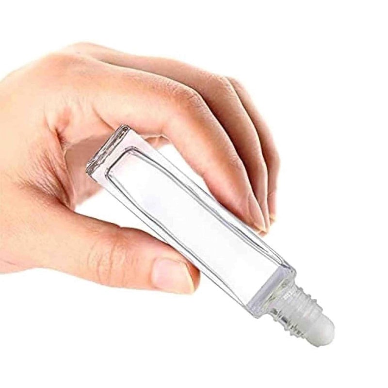 pure source (India) زجاجة رول أون قابلة لإعادة التعبئة وإعادة الاستخدام 8 مل من مصدر نقي الهند، مع بكرة بلاستيكية وغطاء ذهبي لبلسم الشفاه، العطور، الزيوت العطرية (3 قطع) - Image 4