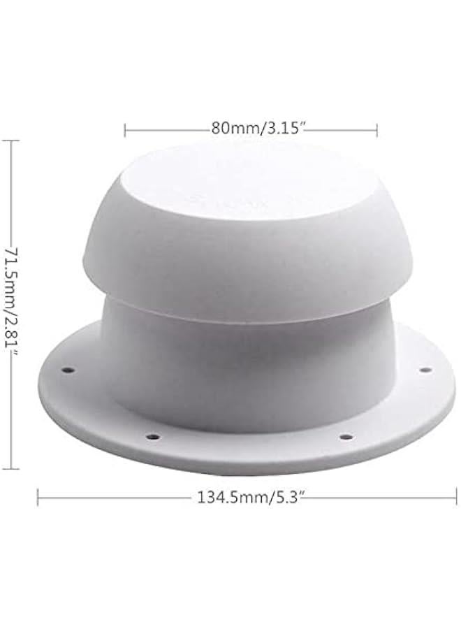 RV Air Outlet Vent Cap RV Roof Vent Cap Mushroom Head Round Exhaust Vents Ventilation Fan for Camping Trailers and RVs (White)  - Image 3