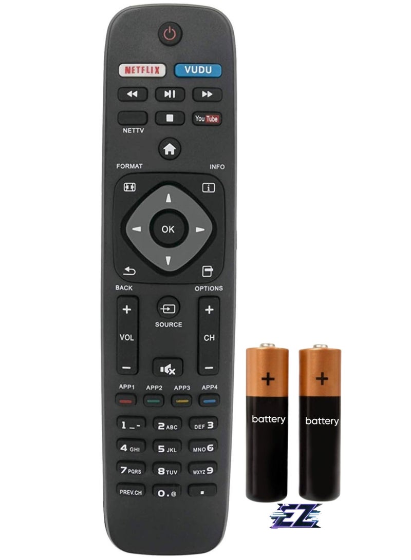 ELTRAZONE New Replacement Remote Control for Philips 55PFL5703/F7 50PFL6902/F7 50PFL6602/F7 50PFL5601/F7B 50PFL4901/F7B 55PFL4901 55PFL4901/F7 58PFL4909/F7 65PFL4909 / F7 Smart TV with battery - Image 1