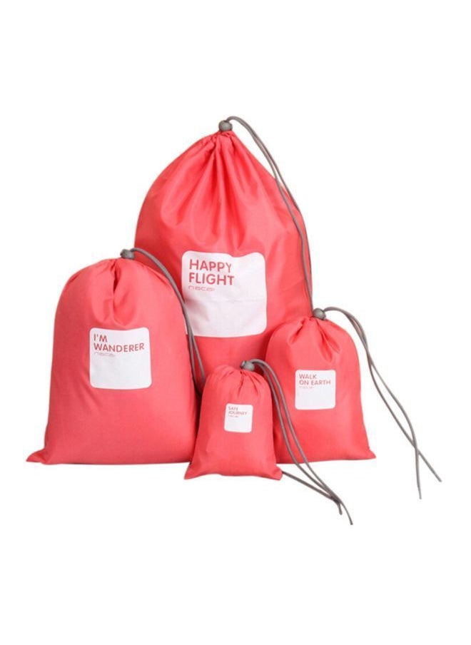 NIBEMINENT 4 Piece Waterproof Shoe Storage Bag Watermelon Red/White  - Image 1