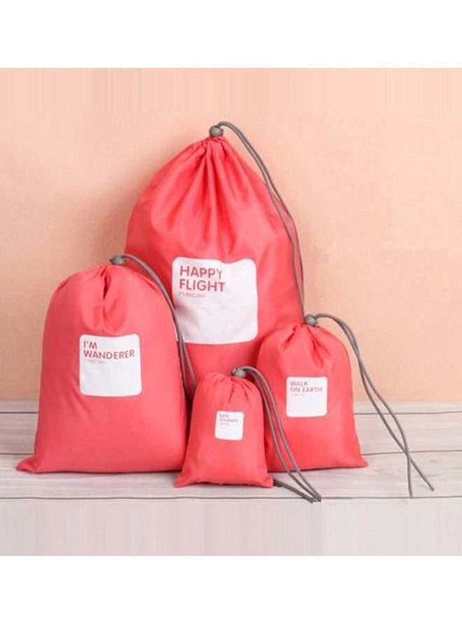 NIBEMINENT 4 Piece Waterproof Shoe Storage Bag Watermelon Red/White  - Image 3