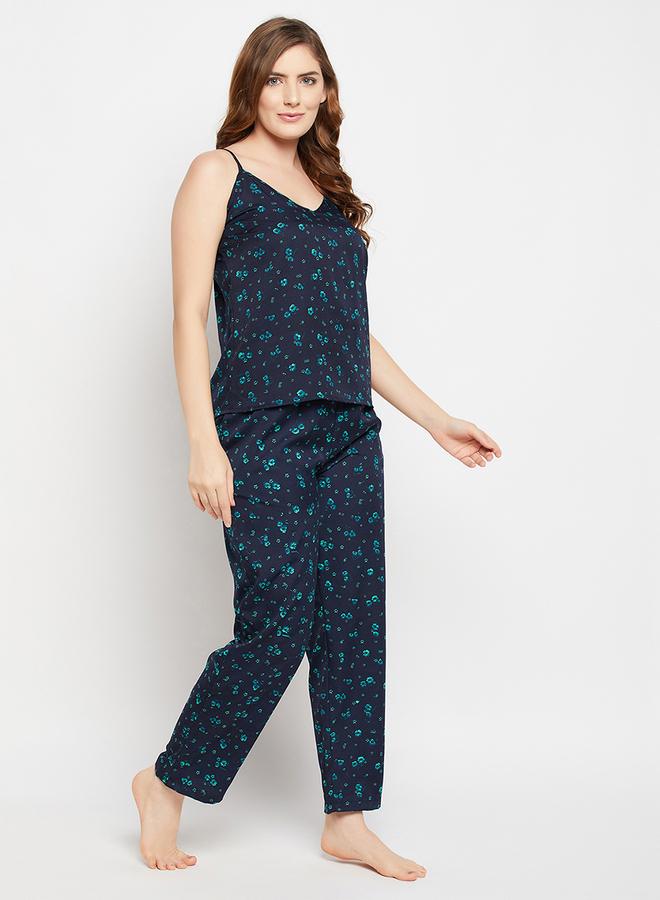 كلوفيا طقم بيجامة كامي بياقة على شكل حرف  بطبعة زهور من ستايلي - Image 4