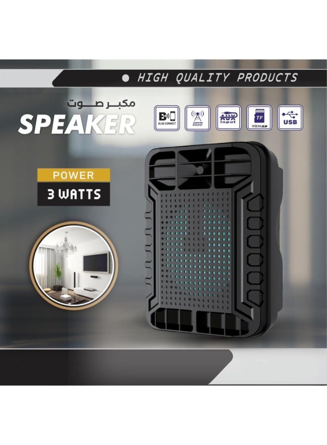 LC Mini Portable Bluetooth Speaker 3W Power with USB AUX FM Radio and TF Card Support - Image 2