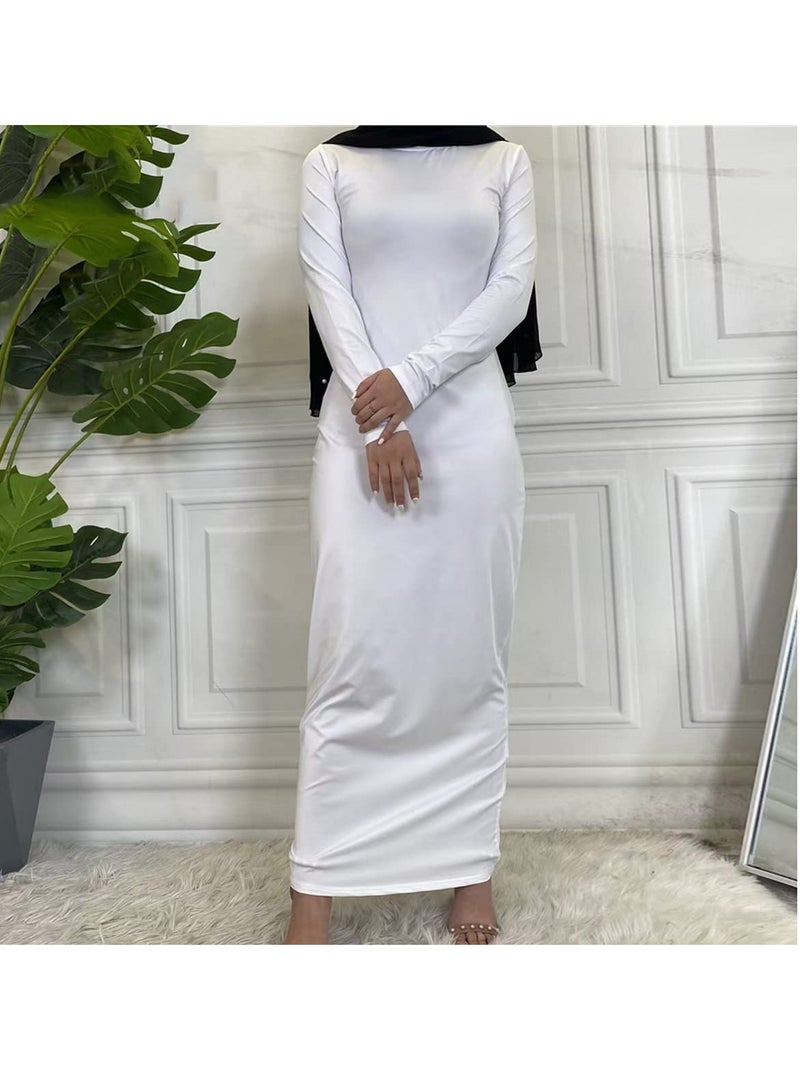 إسكدنيا Mock Neck Casual Abaya, Soft Breathable Long Sleeve Women Abaya Dress, Long Lasting Comfortable Normal Muslim Women Islamic Dress for Prayer, Daily Wear, Occasion Wear, ( Size L, Brown) - Image 4