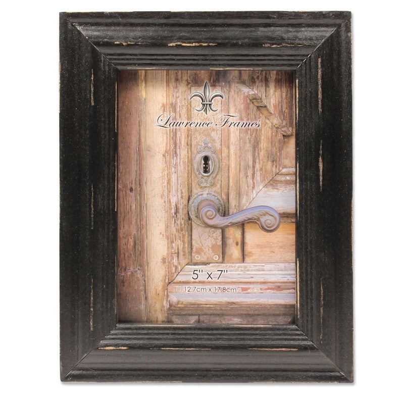 Lawrence Frames 5x7 Weathered Black Wood Picture Frame 