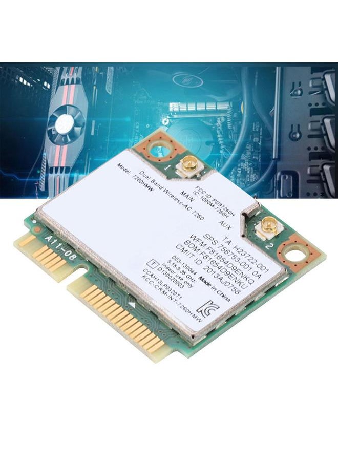 Thoraya - for Intel 7260AC 7260HMW Dual Band 1.73G Bluetooth 5.0 Network Card With 2PCS 5DBi Antenna - Image 1