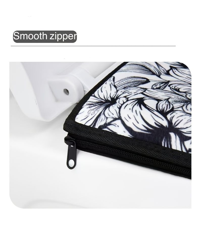 Dark Blue Vintage Toilet Cover Set Soft Comfortable Full Coverage Zipper - Image 5