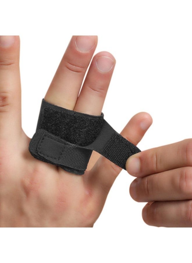 Beauenty Finger Splints Finger Sleeves Protectors,Compression Elastic Adjustable Brace Buddy Wraps Straps Perfect for Sport Basketball Tennis Volleyball Badminton Black Two Finger  - Image 1