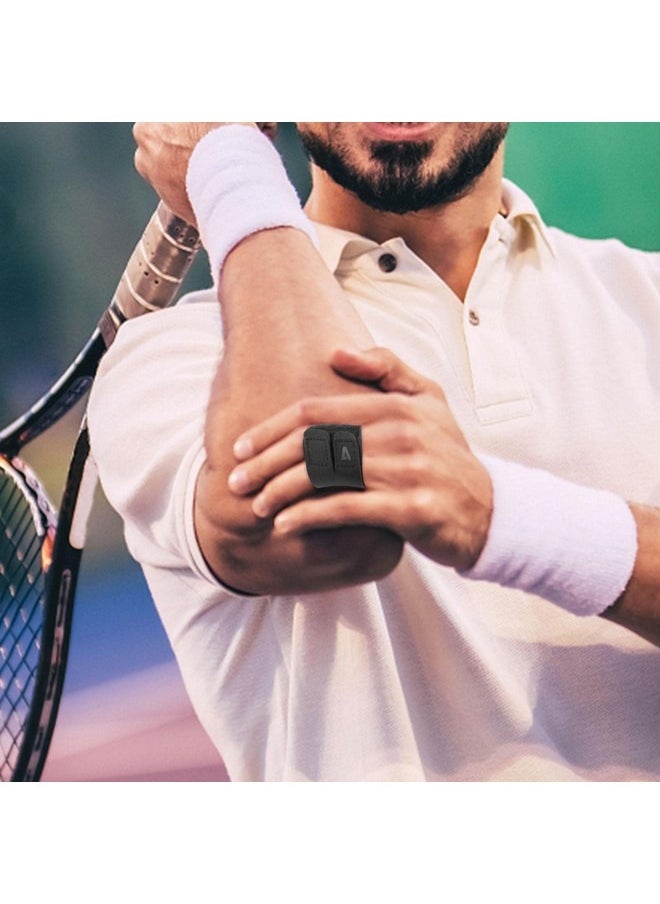 Beauenty Finger Splints Finger Sleeves Protectors,Compression Elastic Adjustable Brace Buddy Wraps Straps Perfect for Sport Basketball Tennis Volleyball Badminton Black Two Finger  - Image 4