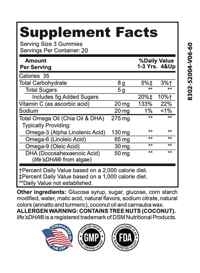 Healthy Gummies Omega + DHA – Lemon & Orange Flavored – 90 Gummies