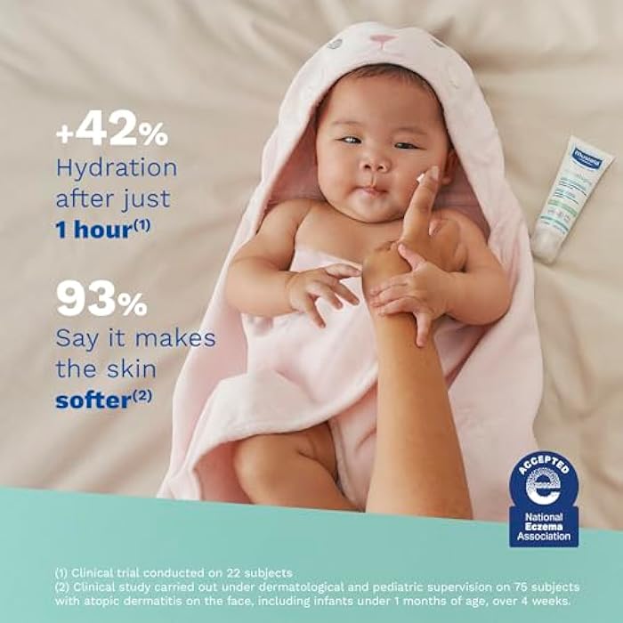 Mustela Stelatopia Eczema-Prone Skin Emollient Baby Face Cream - Face Moisturizer with Natural Avocado & Sunflower Oil - Fragrance-Free - 1.35 Fl Oz (Pack of 1) - Image 4