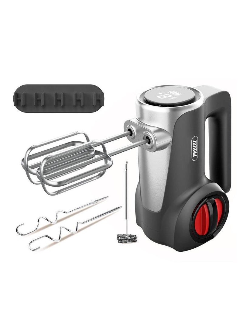 TOTAL 16V 7-Speed Cordless Hand Mixer – Rechargeable Electric Beater with Whisks, Dough Hooks & Frother - Image 2