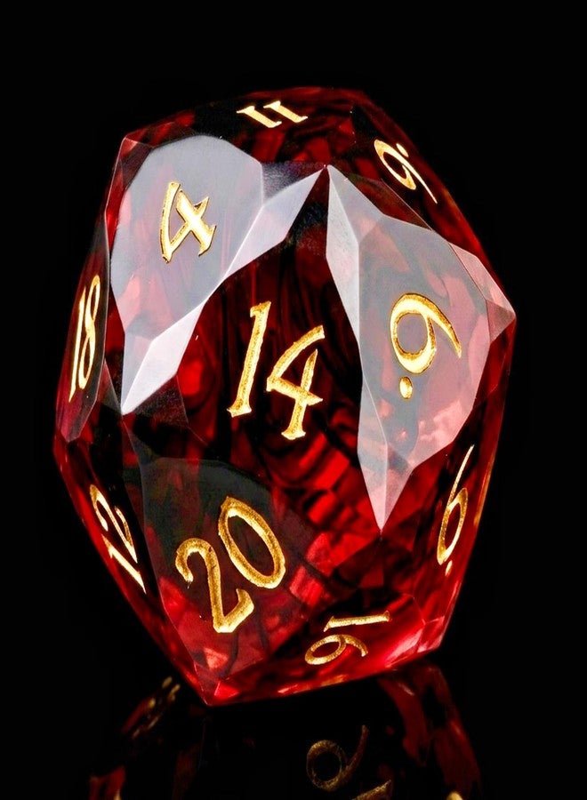 YEMEKO Multifaceted DND Single D20 Dice Resin Sharp Edge 20 Sided D&D Dice, 22Mm Handmade Polyhedral for Dungeons and Dragons, RPG, Roleplaying MTG Table Games - Image 5