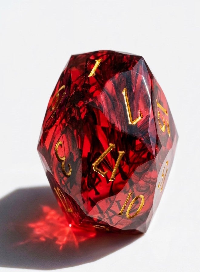 YEMEKO Multifaceted DND Single D20 Dice Resin Sharp Edge 20 Sided D&D Dice, 22Mm Handmade Polyhedral for Dungeons and Dragons, RPG, Roleplaying MTG Table Games - Image 1