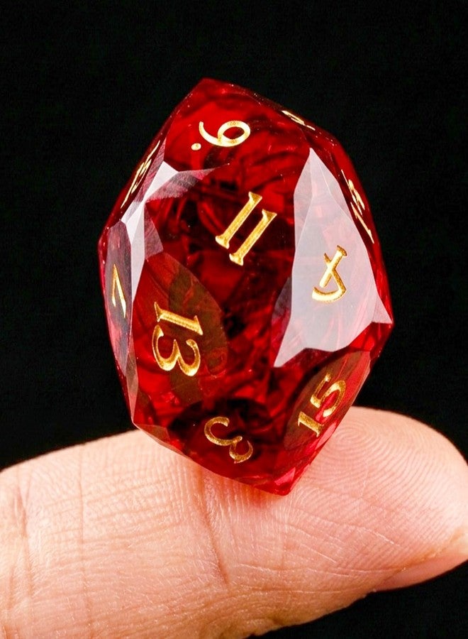 YEMEKO Multifaceted DND Single D20 Dice Resin Sharp Edge 20 Sided D&D Dice, 22Mm Handmade Polyhedral for Dungeons and Dragons, RPG, Roleplaying MTG Table Games - Image 3