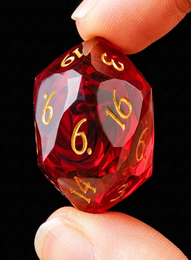 YEMEKO Multifaceted DND Single D20 Dice Resin Sharp Edge 20 Sided D&D Dice, 22Mm Handmade Polyhedral for Dungeons and Dragons, RPG, Roleplaying MTG Table Games - Image 4