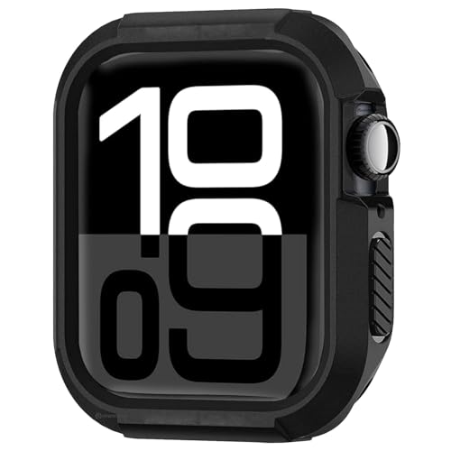 NEWTECHNO Tough Armour Case Compatible for Apple Watch Series 10 46mm|Military Grade Durable Protective Cover, Flexible Shock Proof Durable TPU Bumper Case for Apple Watch Series 10 46mm (2024),Black - Image 1