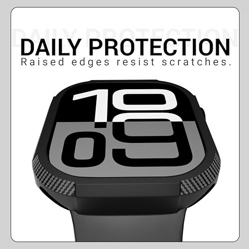 NEWTECHNO Tough Armour Case Compatible for Apple Watch Series 10 46mm|Military Grade Durable Protective Cover, Flexible Shock Proof Durable TPU Bumper Case for Apple Watch Series 10 46mm (2024),Black - Image 3