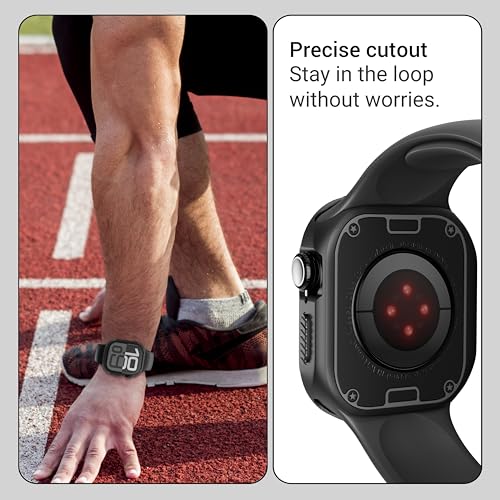 NEWTECHNO Tough Armour Case Compatible for Apple Watch Series 10 46mm|Military Grade Durable Protective Cover, Flexible Shock Proof Durable TPU Bumper Case for Apple Watch Series 10 46mm (2024),Black - Image 5