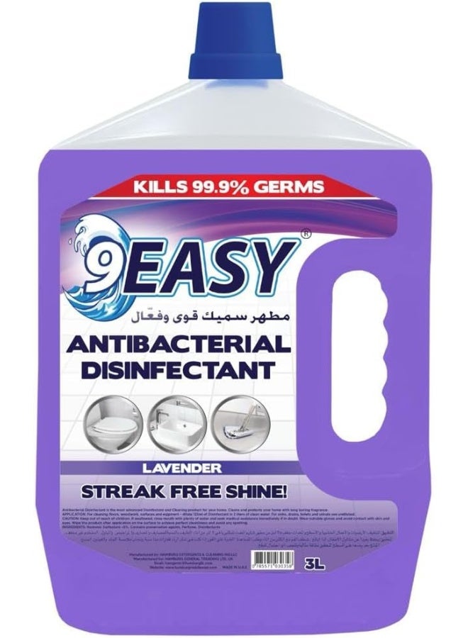 9EASY Antibacterial Disinfectant Lavender 3L