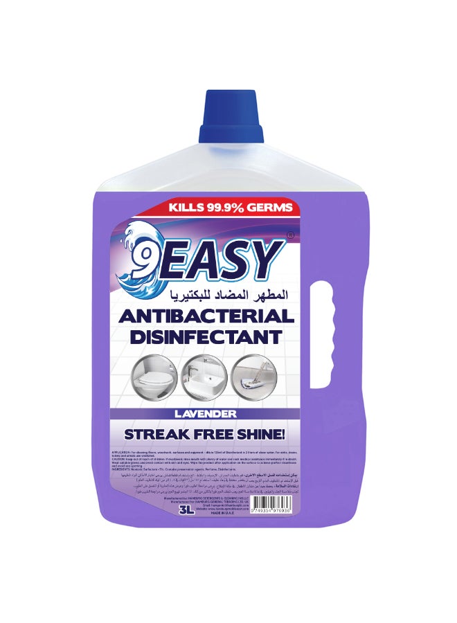 9EASY مطهر مضاد للبكتيريا برائحة اللافندر 3 لتر - Image 1
