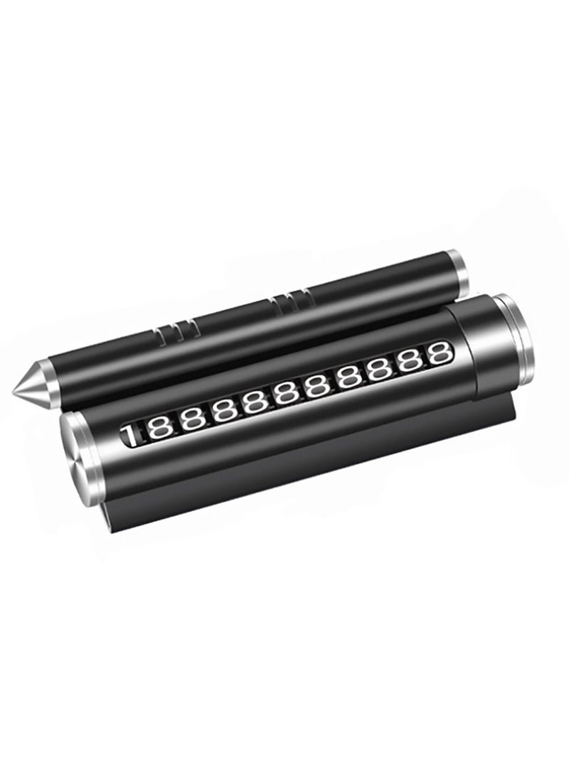 LIMITLESS Multifunction Safety Hammer Car Temporary Parking Phone Number Plate Metal Car Phone Holder with Safety Tool  - Image 1