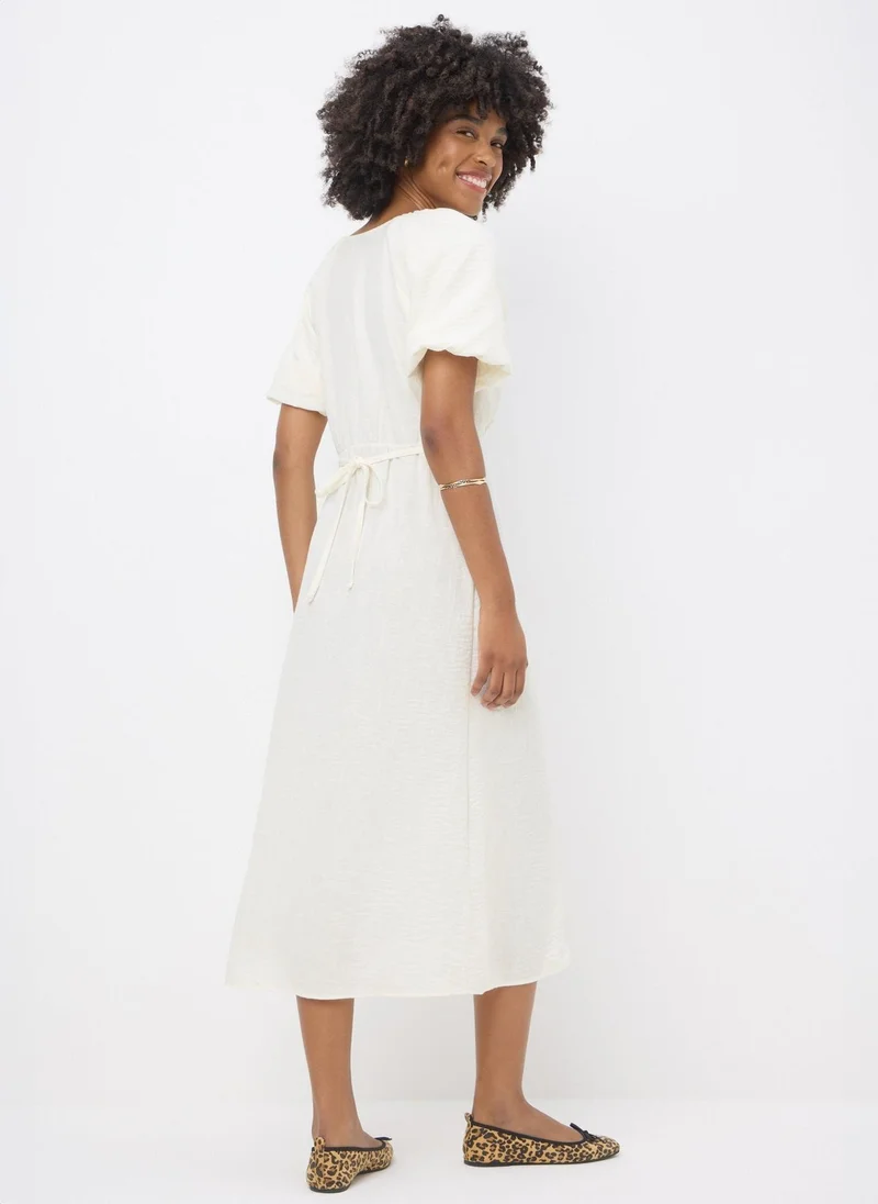 Matalan Cream Puff Sleeve Midi Dress