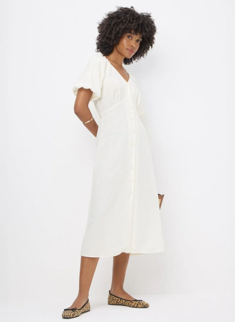 Matalan Cream Puff Sleeve Midi Dress