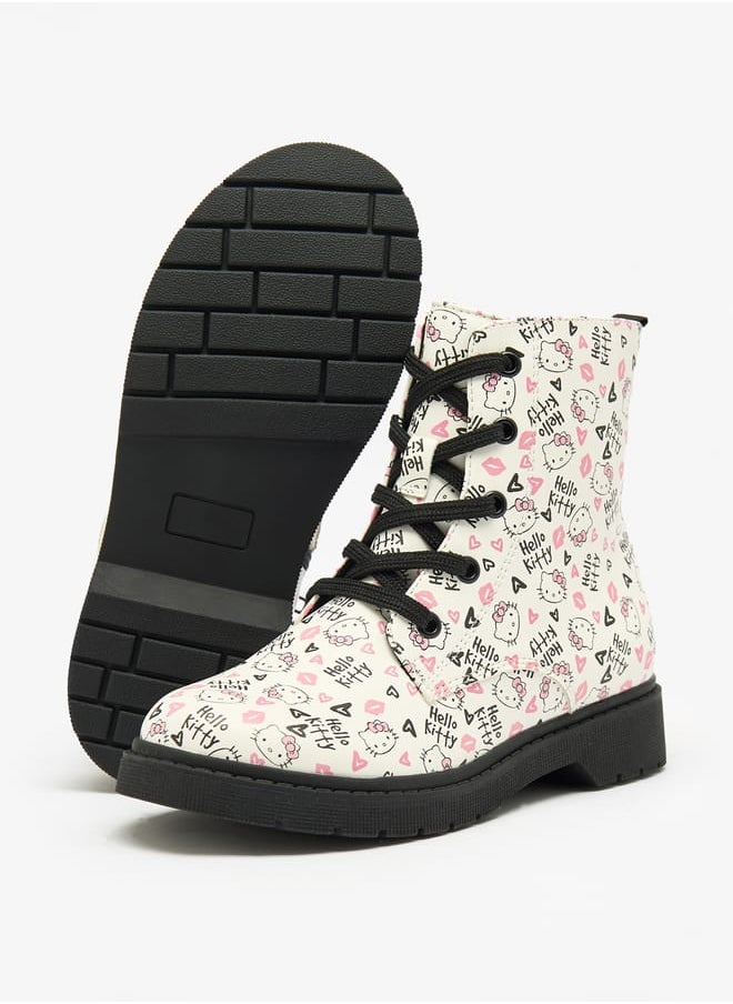 Hello Kitty Girls Printed Low Ankle Boots With Zip Closure  - Image 5