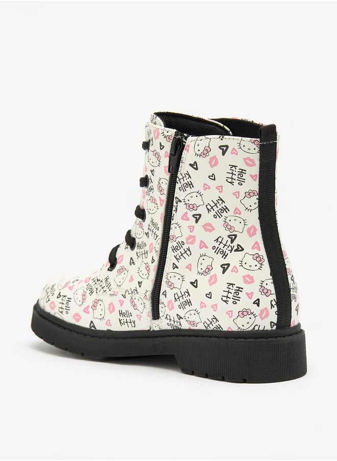 Hello Kitty Girls Printed Low Ankle Boots With Zip Closure  - Image 2