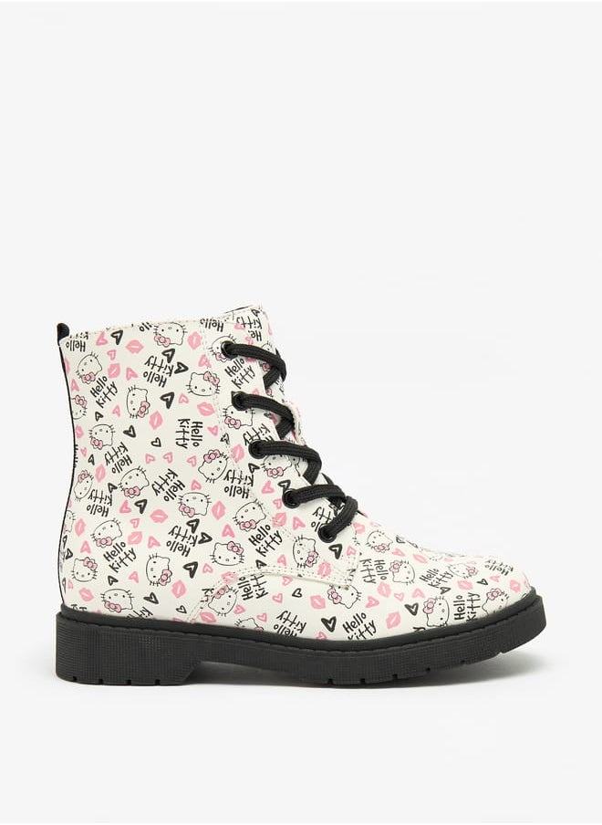 Hello Kitty Girls Printed Low Ankle Boots With Zip Closure  - Image 3