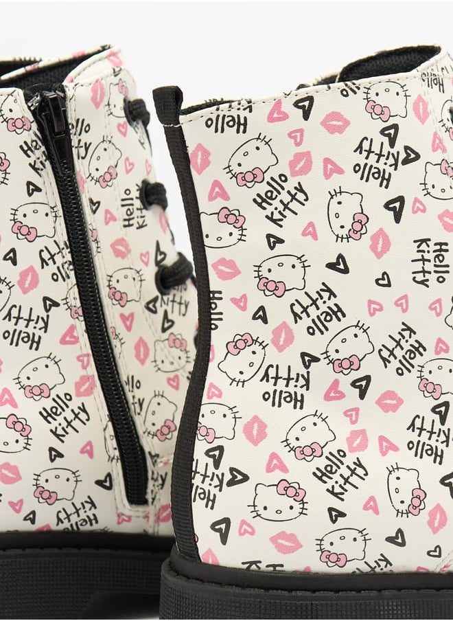 Hello Kitty Girls Printed Low Ankle Boots With Zip Closure  - Image 4