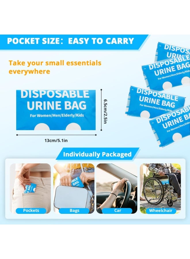 12 Pcs Disposable Urine Bag, 900ML Portable Emergency Pee Bags for Travel, Women/Men Vomit Bags Urinal Toilet for Car Camping, Road Trip, Traffic Jams, Pregnant, Patient, Kids - Image 4