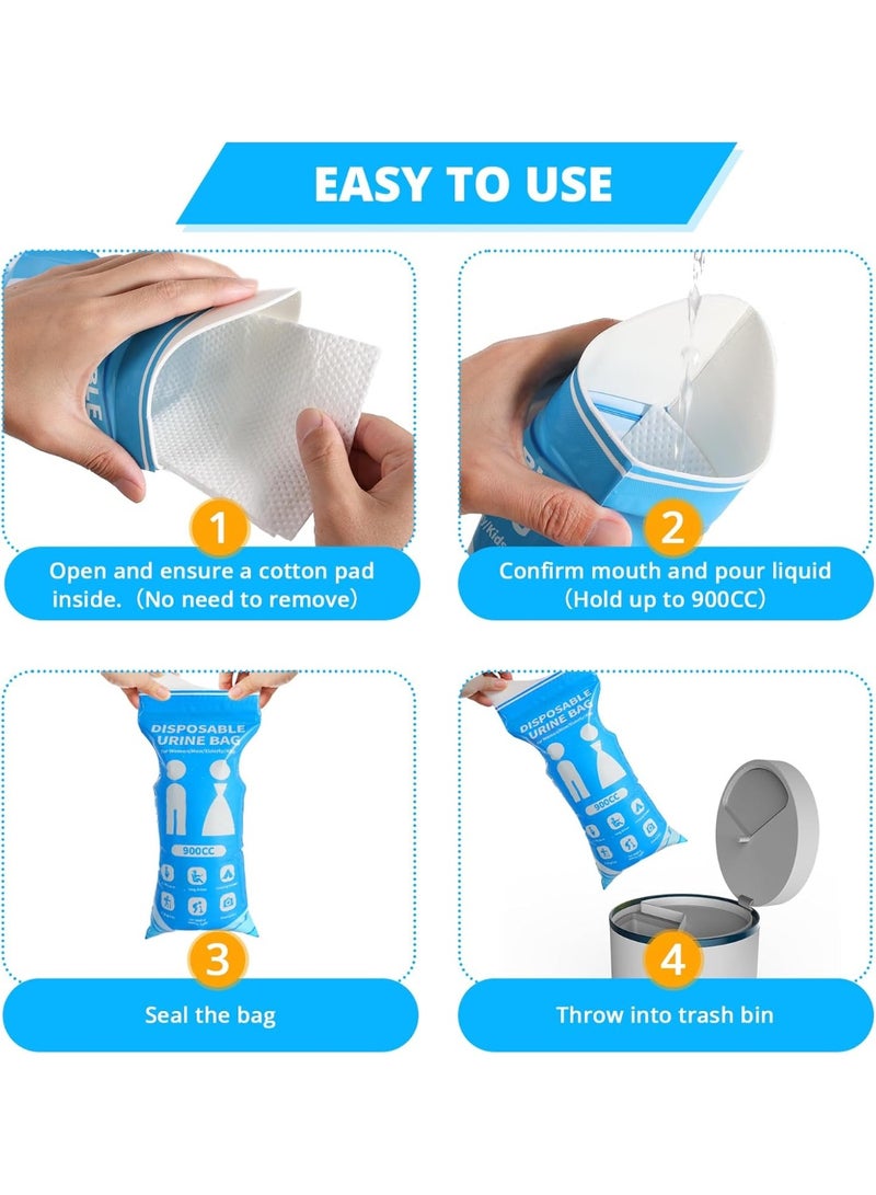 12 Pcs Disposable Urine Bag, 900ML Portable Emergency Pee Bags for Travel, Women/Men Vomit Bags Urinal Toilet for Car Camping, Road Trip, Traffic Jams, Pregnant, Patient, Kids - Image 5