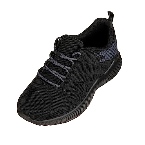 CALTO Men's Invisible Height Increasing Elevator Shoes - Black/Grey Ultra Lightweight Sporty Sneakers - 2.8 Inches Taller - Q216 - Size 9 D(M) US - Image 1